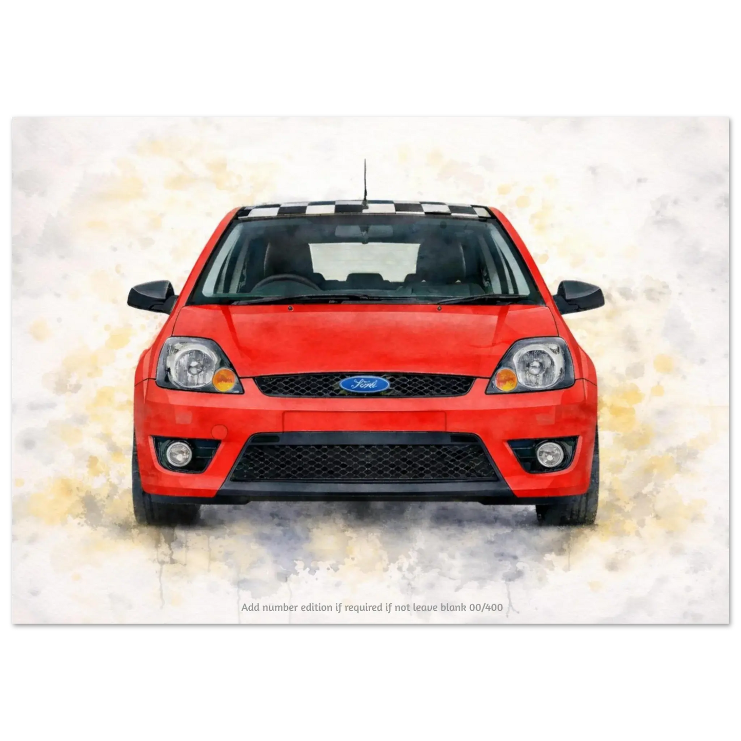 Red Anniversary Edition Fine Art Poster A3 (29.7 x 42 cm) Retro Fast Fords