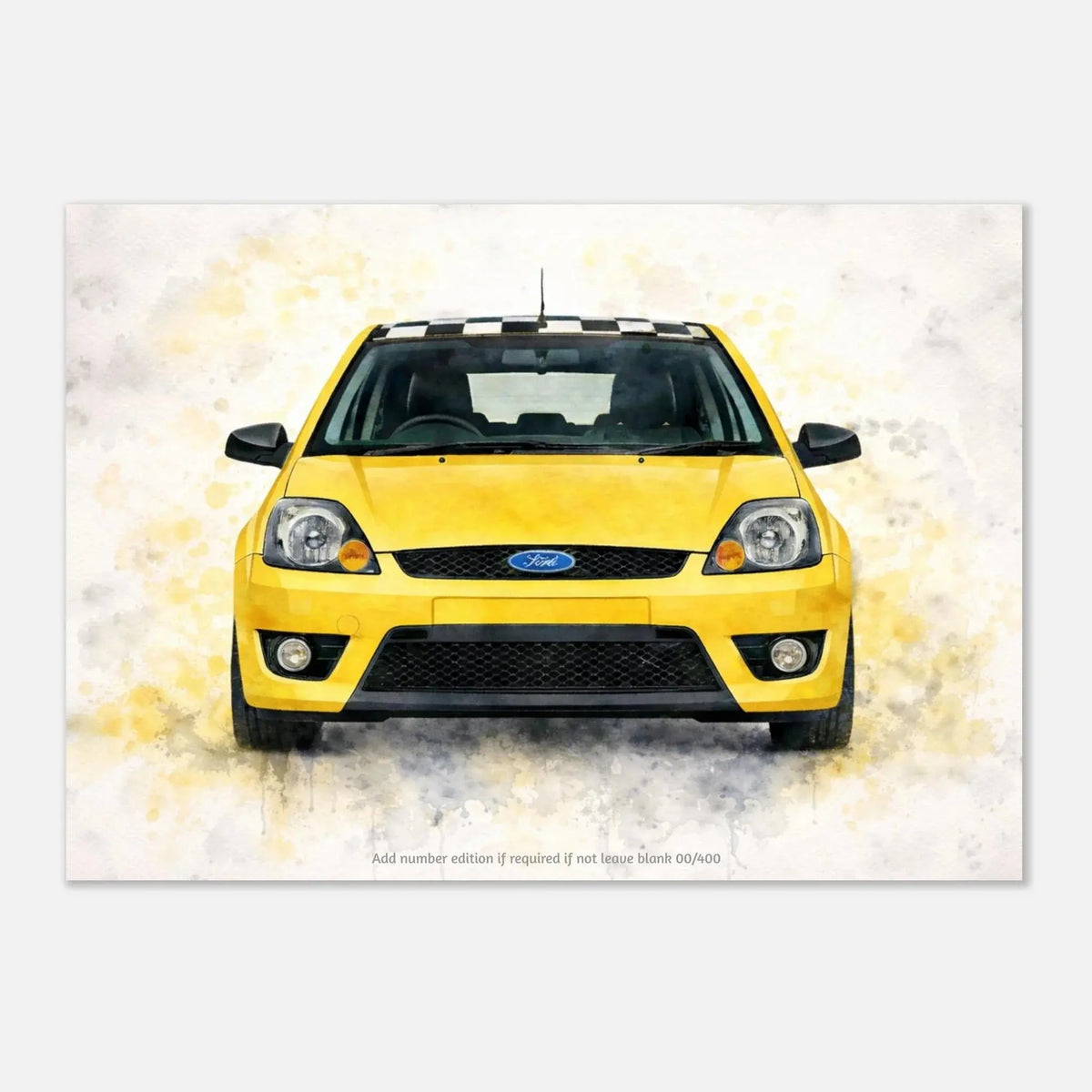Yellow Anniversary Edition Fine Art Poster A3 (29.7 x 42 cm) Retro Fast Fords