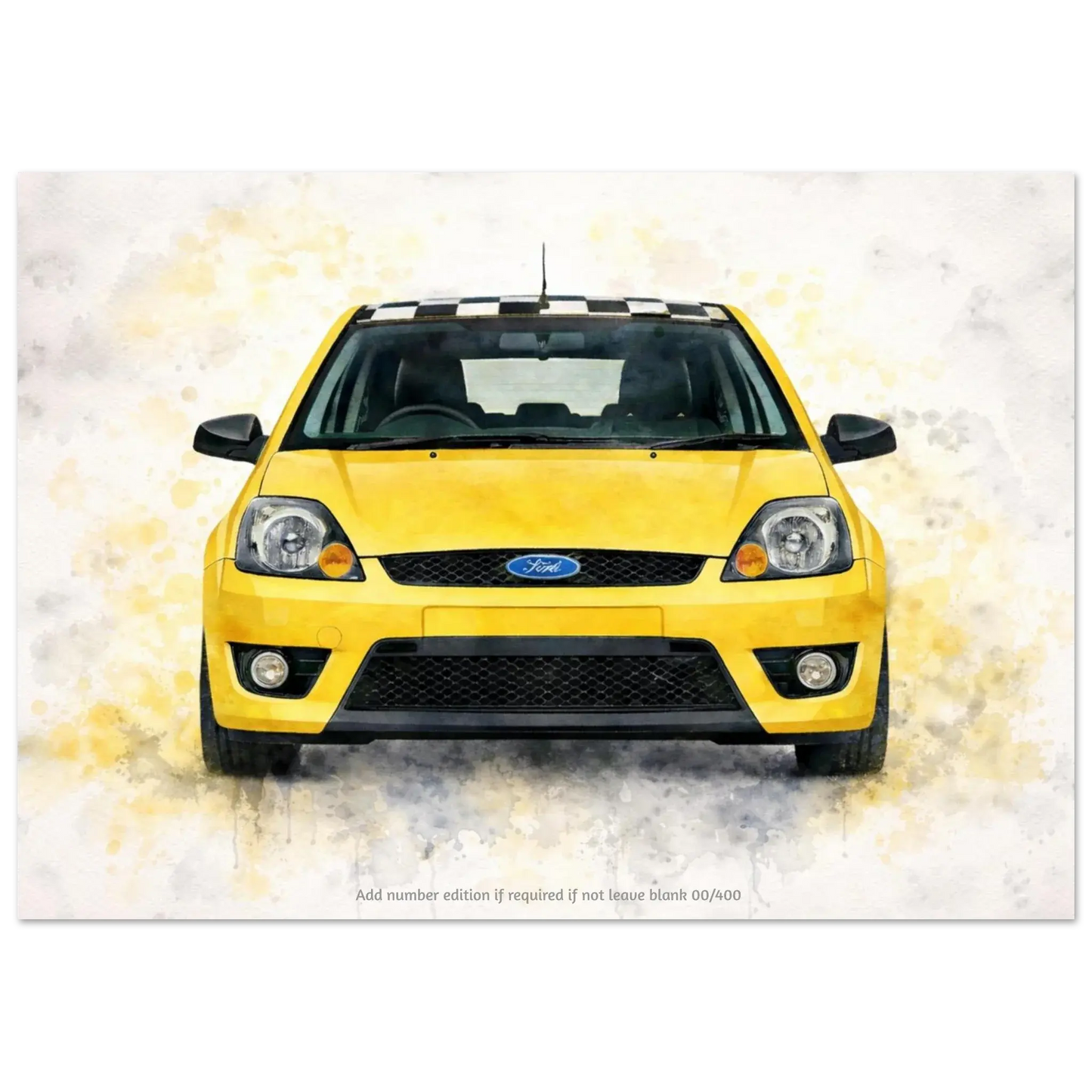 Yellow Anniversary Edition Fine Art Poster A3 (29.7 x 42 cm) Retro Fast Fords