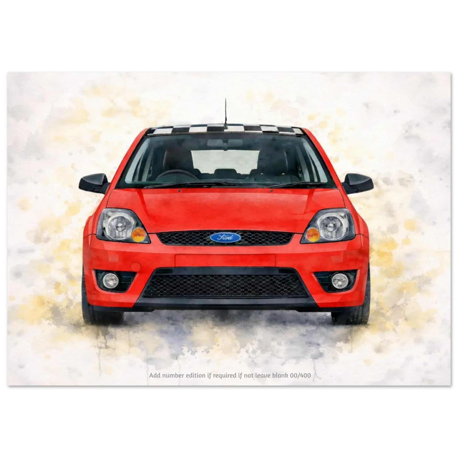 Red Anniversary Edition Fine Art Poster A3 (29.7 x 42  cm) Retro Fast Fords