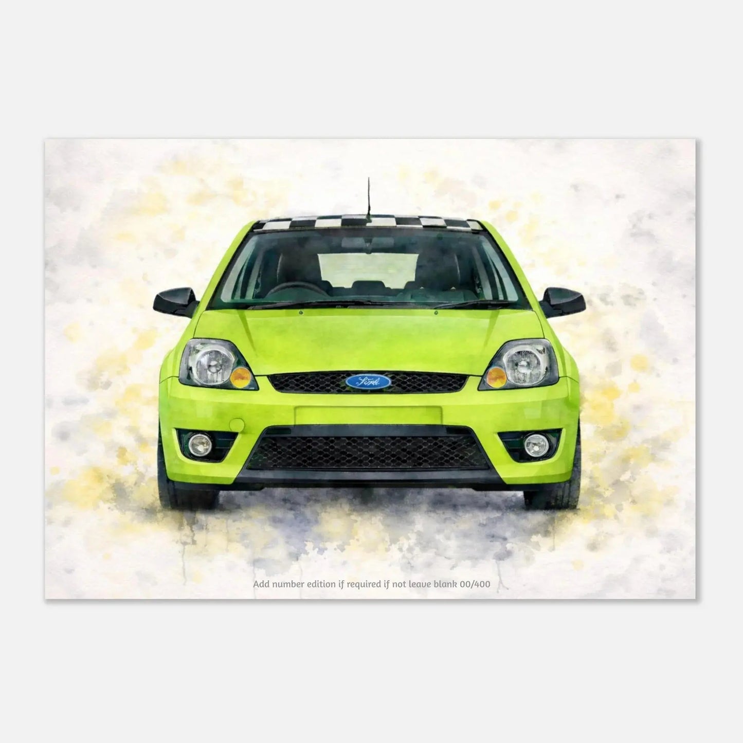 Green Anniversary Edition Fine Art Poster A3 (29.7 x 42  cm) Retro Fast Fords