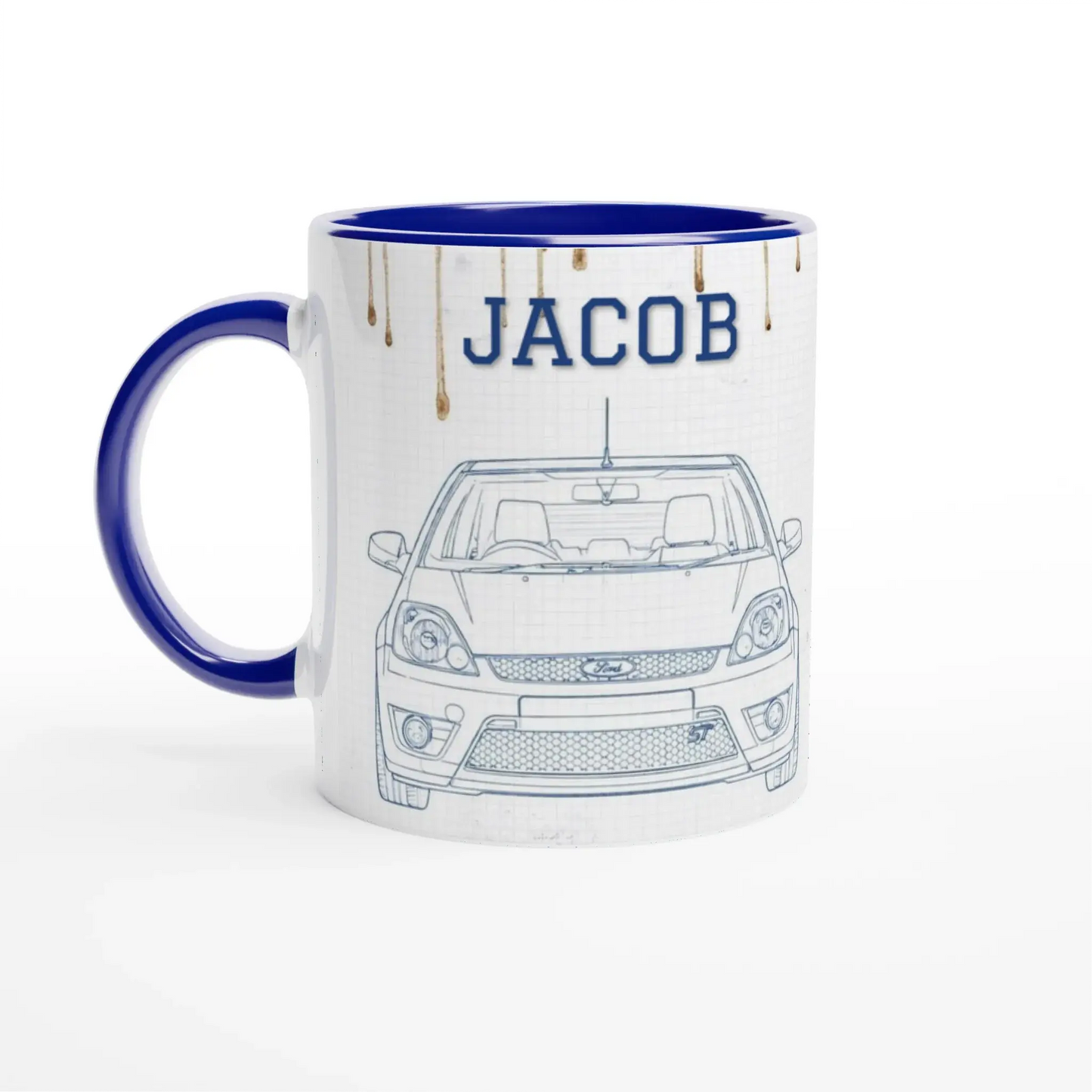 Personalised ST150 outline 11oz Ceramic Mug with Color Inside Retro Fast Fords