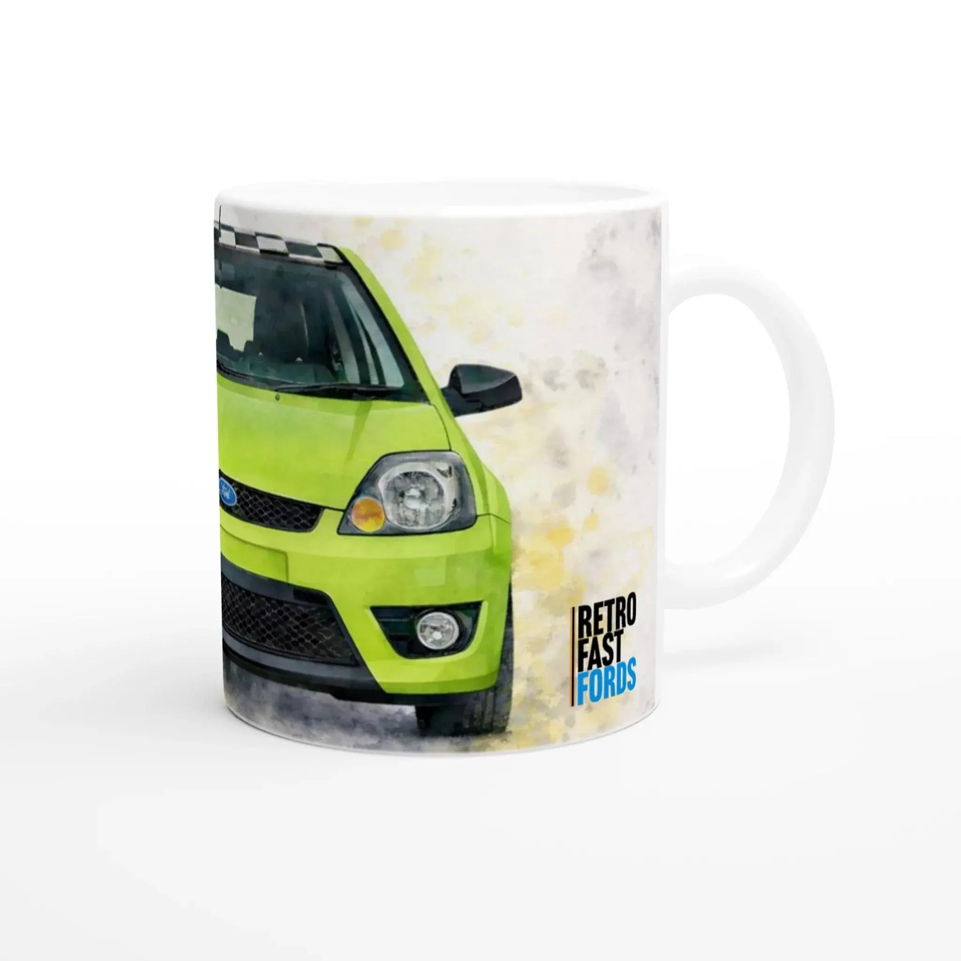 Zetec S Green Anniversary Edition White 11oz Ceramic Mug Retro Fast Fords