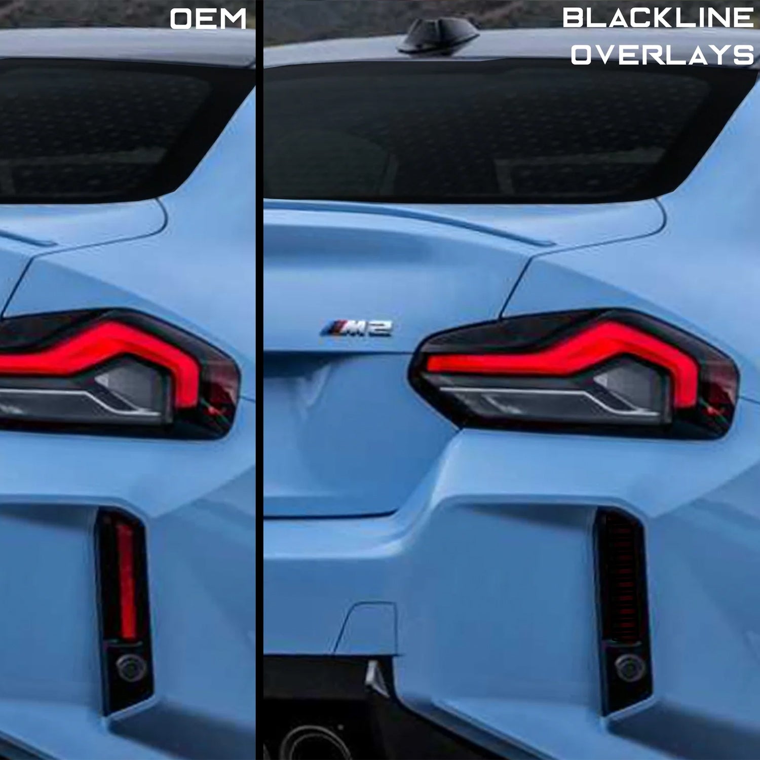 GoldenWrench BLACKLINE Rear Reflector Overlay Kit For BMW G87 M2 (2023+) R44 Performance