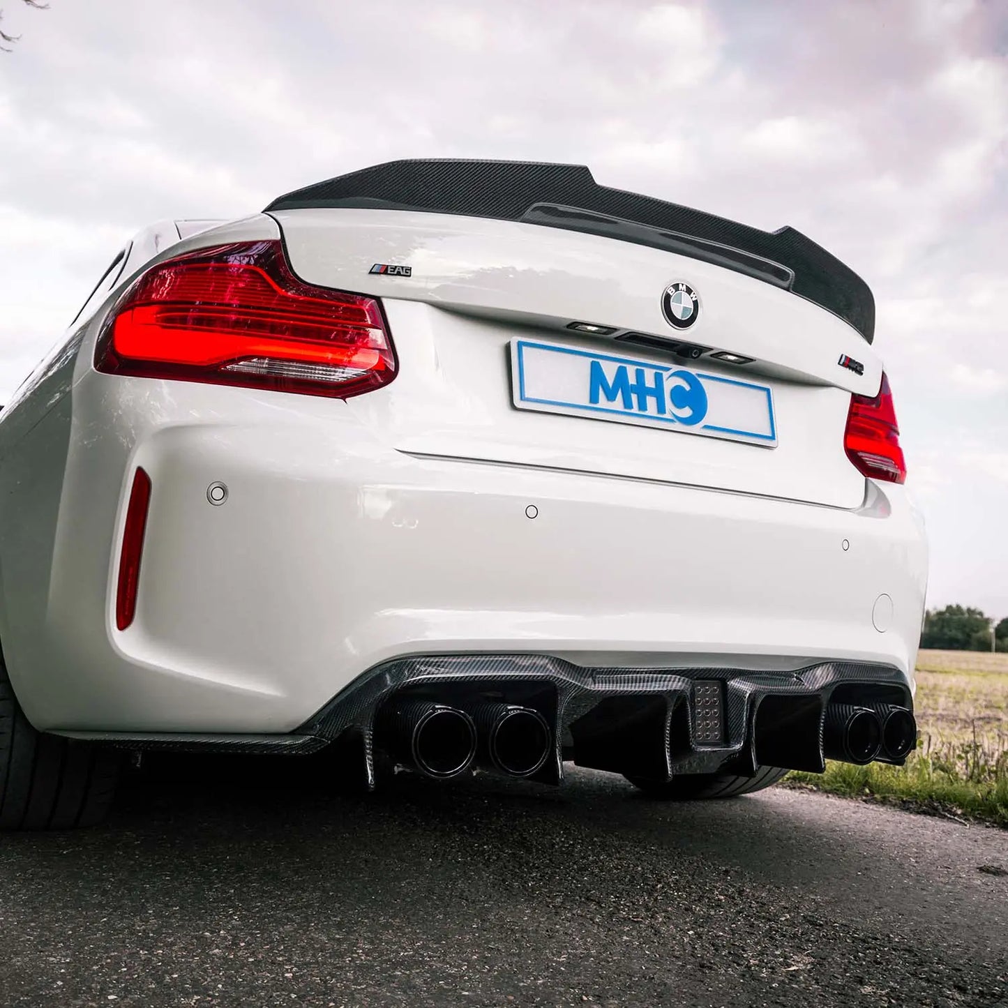MHC+ BMW M2/2 Series Ducktail Rear Spoiler In Pre Preg Carbon Fibre (F22/F87) MHC