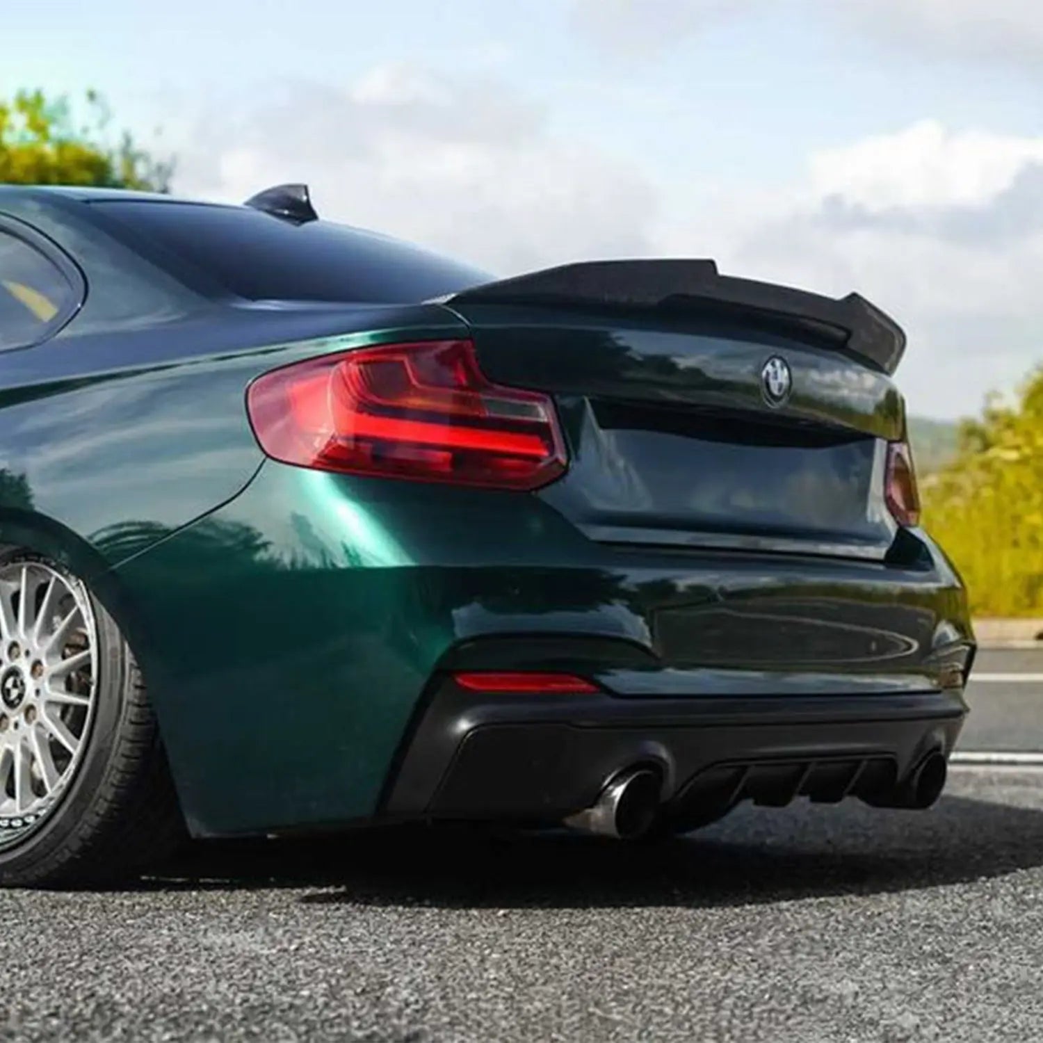 MHC+ BMW M2/2 Series Ducktail Rear Spoiler In Pre Preg Carbon Fibre (F22/F87) MHC