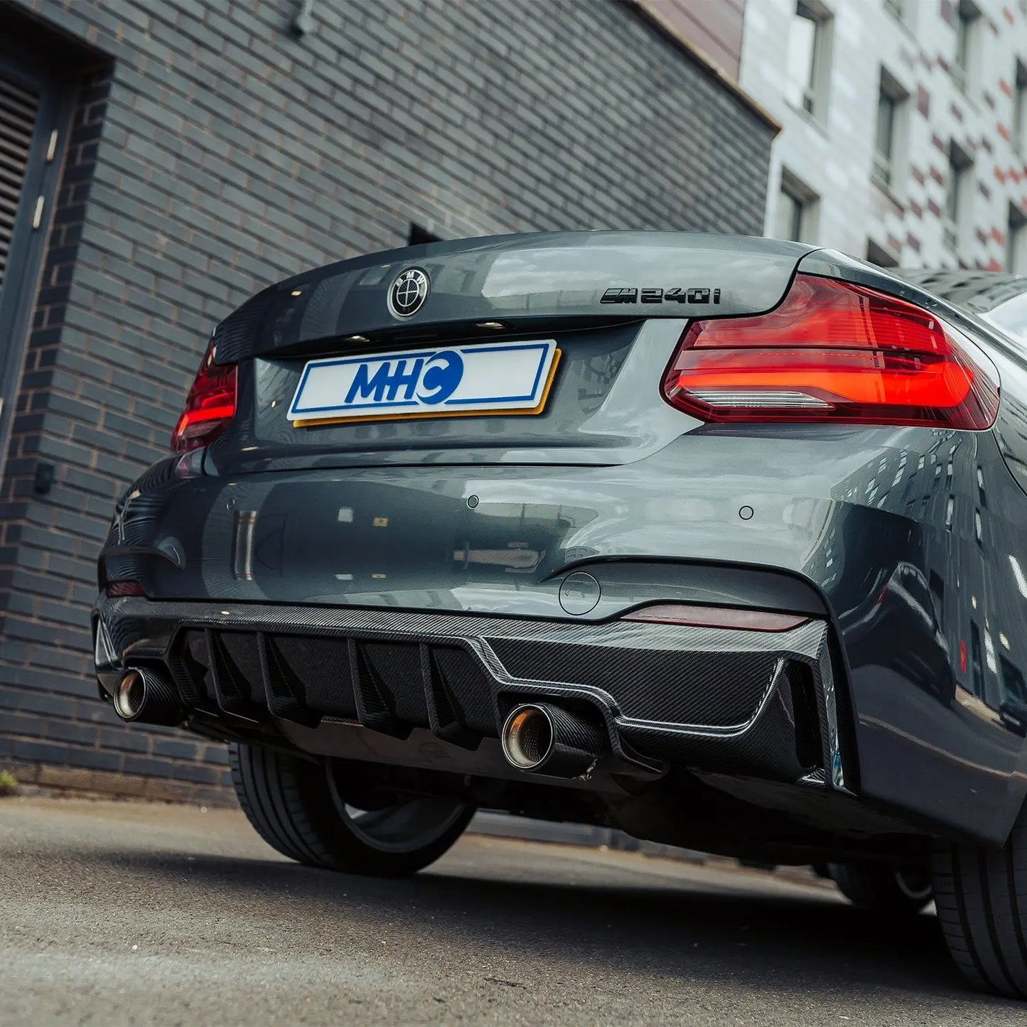 MHC+ BMW F22/F23 M235i & M240i Ultra Aggressive Style Rear Diffuser In Pre Preg Carbon Fibre R44 Performance