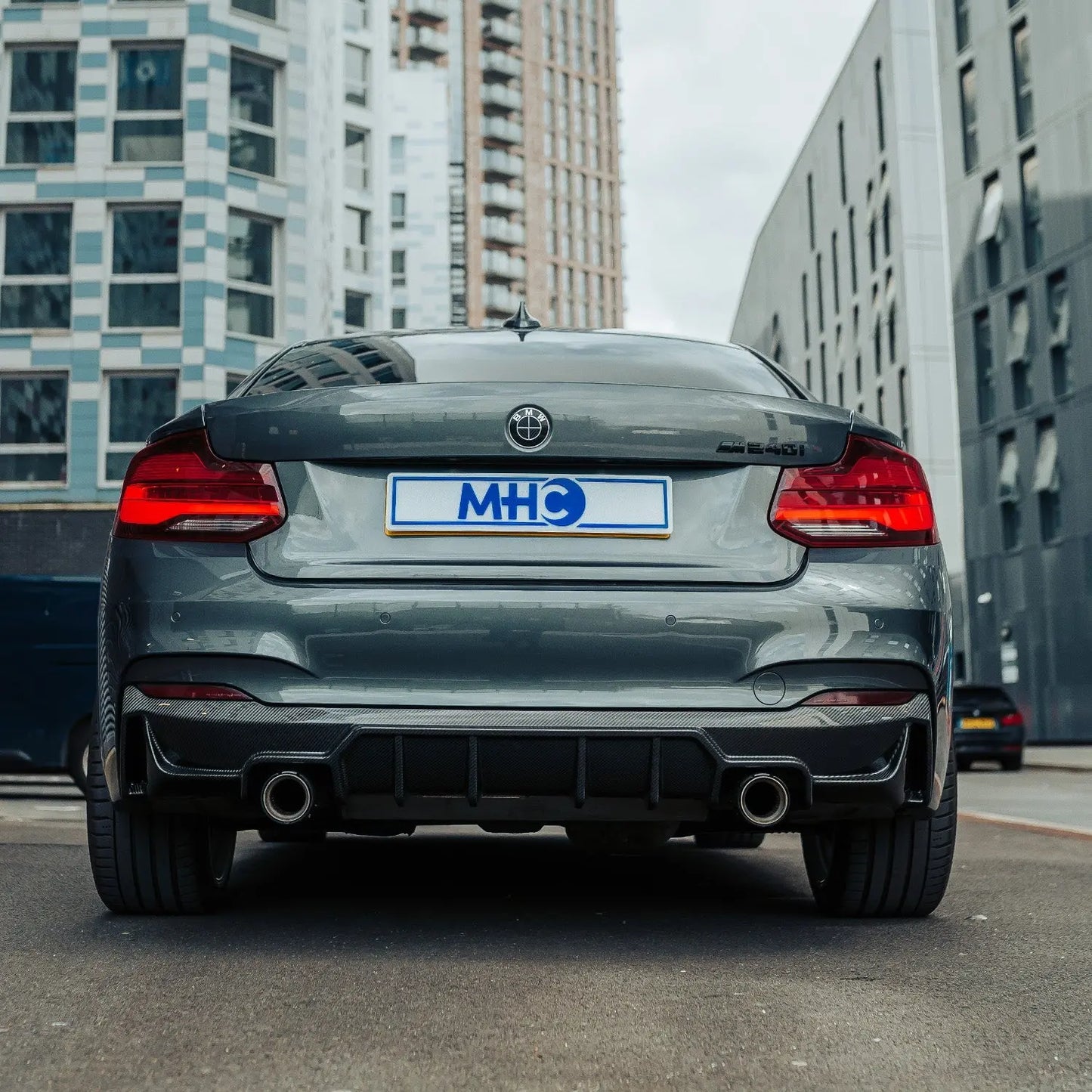 MHC+ BMW F22/F23 M235i & M240i Ultra Aggressive Style Rear Diffuser In Pre Preg Carbon Fibre R44 Performance