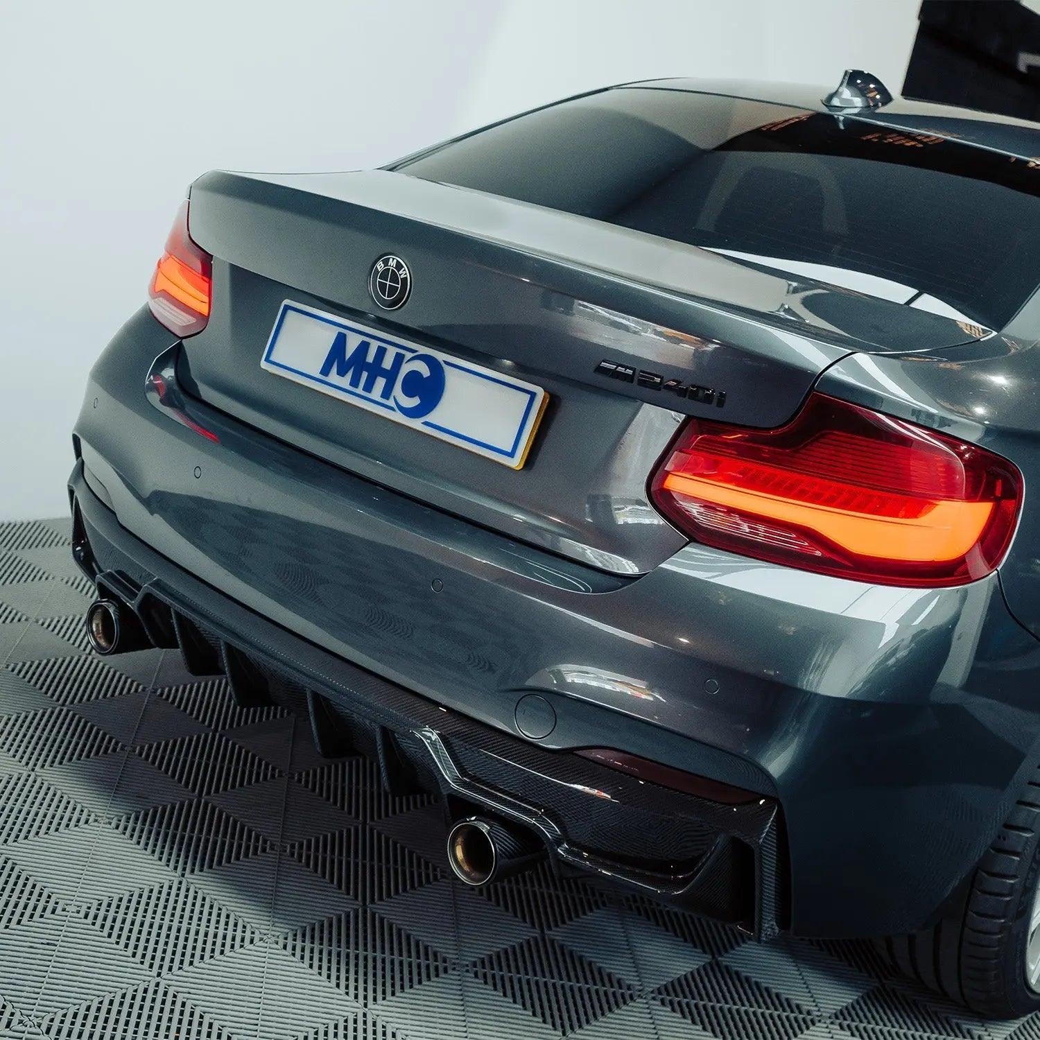 MHC+ BMW F22/F23 M235i & M240i Ultra Aggressive Style Rear Diffuser In Pre Preg Carbon Fibre R44 Performance