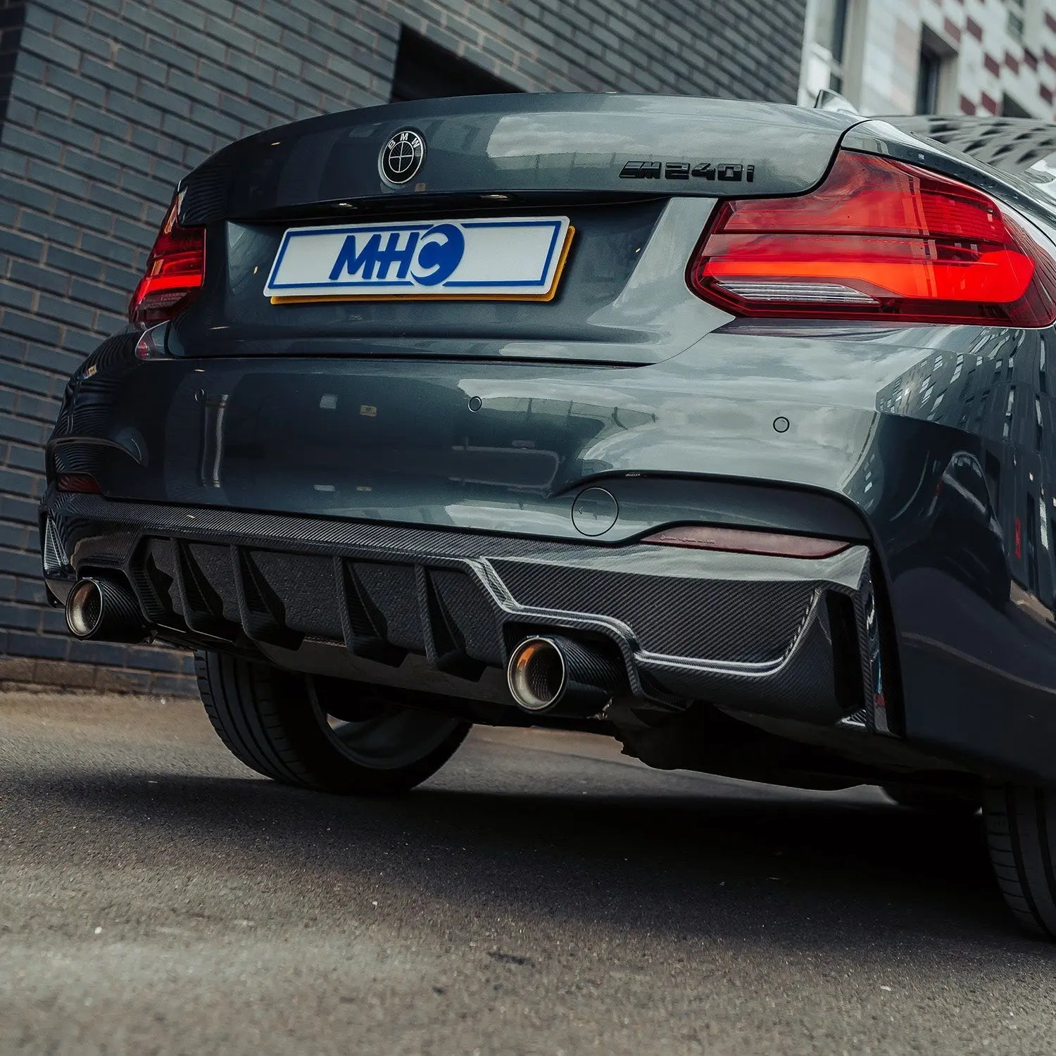 MHC+ BMW F22/F23 M235i & M240i Ultra Aggressive Style Rear Diffuser In Pre Preg Carbon Fibre R44 Performance