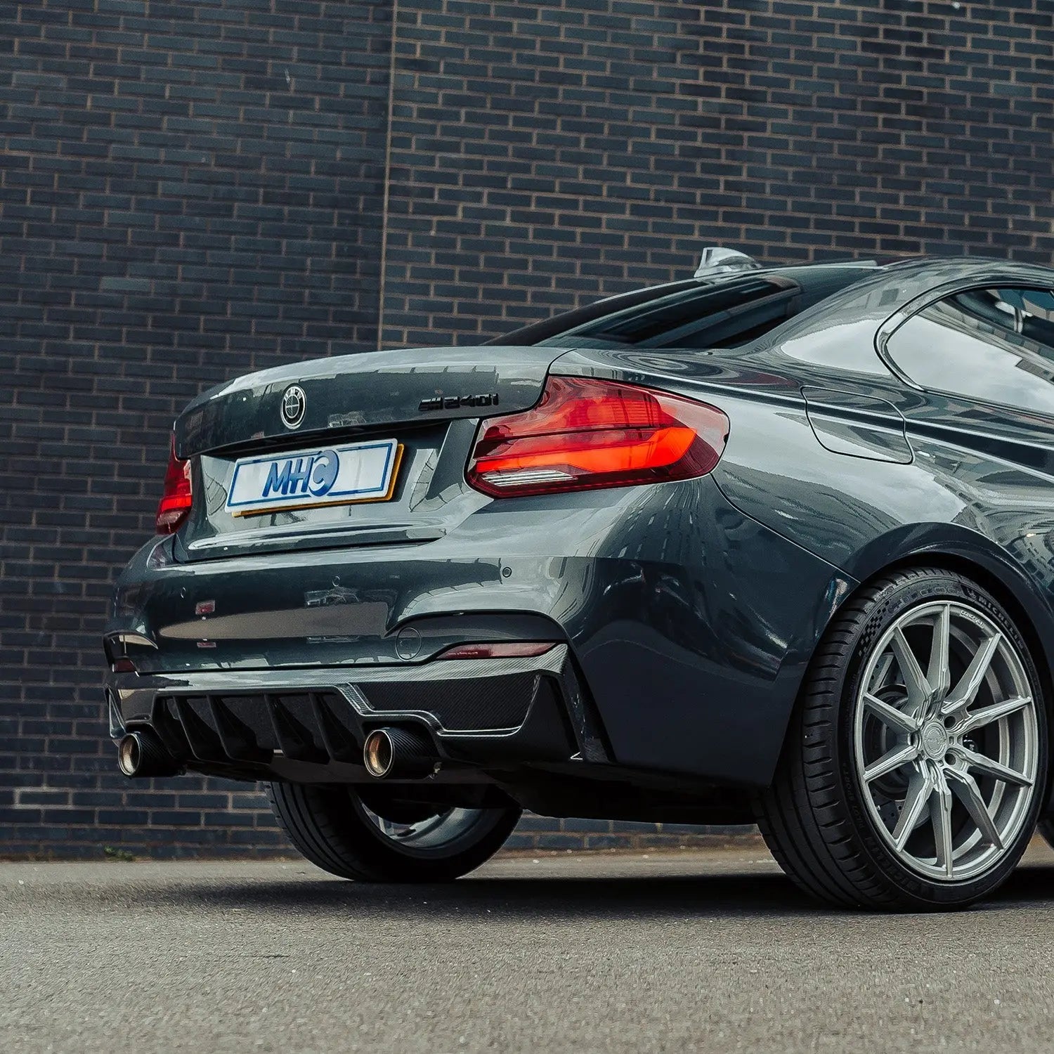 MHC+ BMW F22/F23 M235i & M240i Ultra Aggressive Style Rear Diffuser In Pre Preg Carbon Fibre R44 Performance