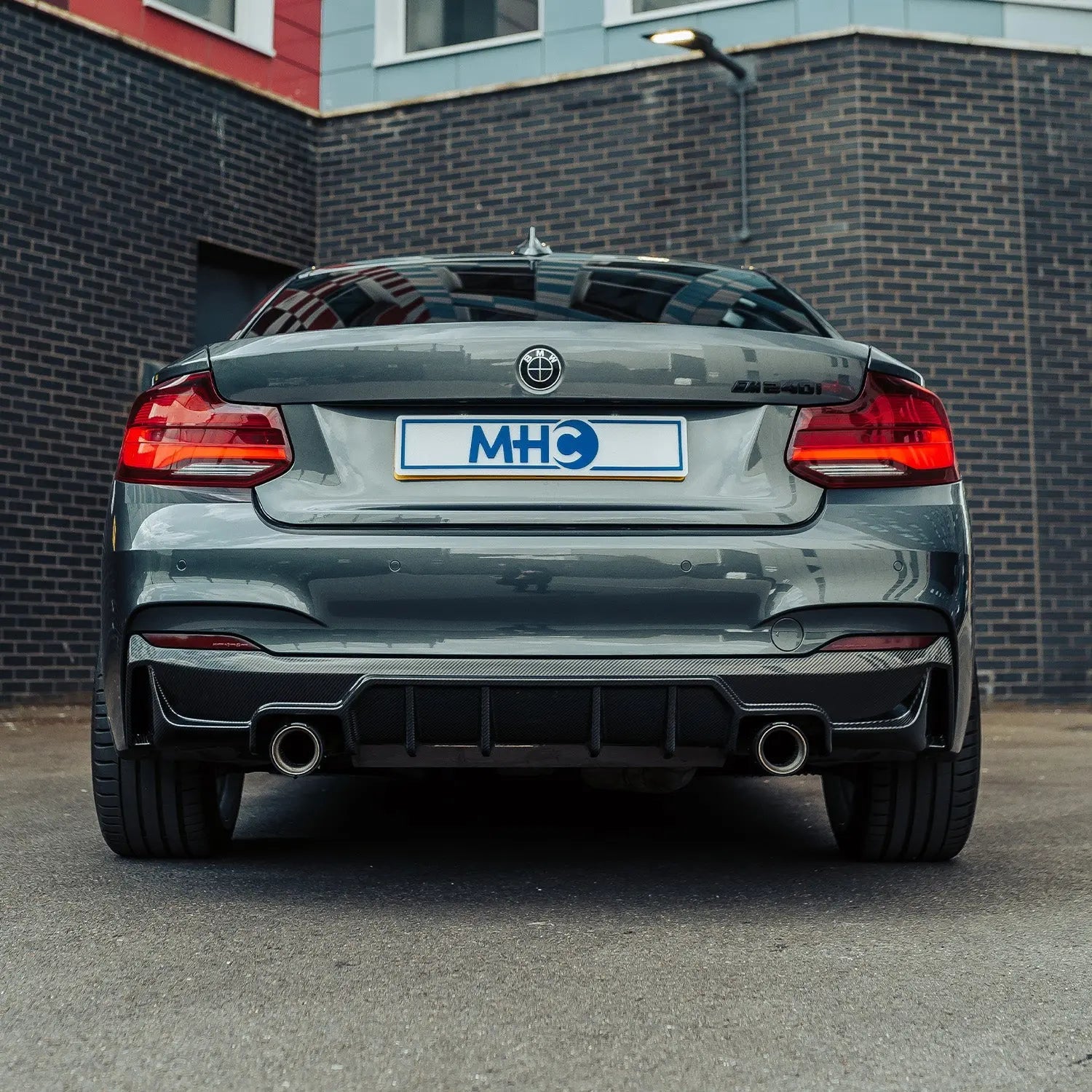 MHC+ BMW F22/F23 M235i & M240i Ultra Aggressive Style Rear Diffuser In Pre Preg Carbon Fibre R44 Performance
