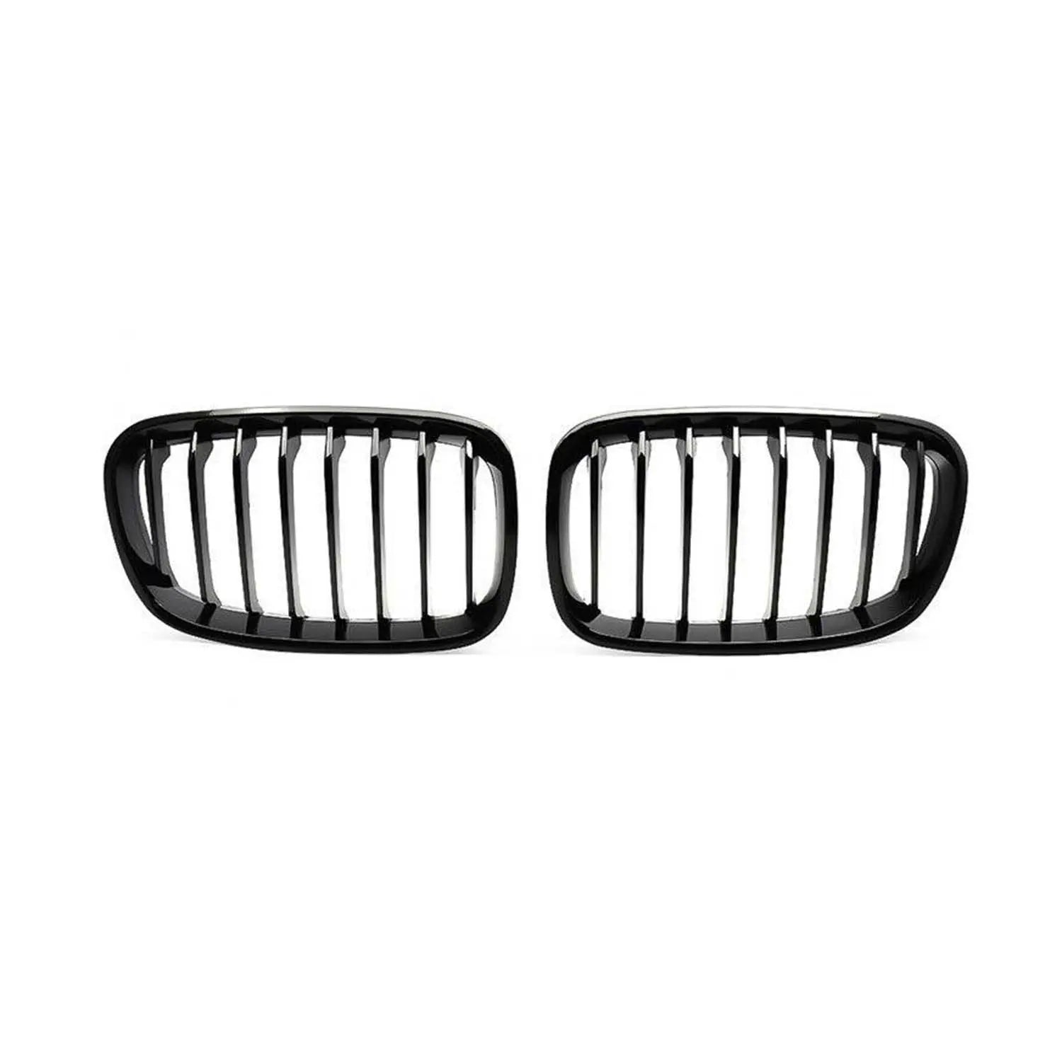 MHC Black BMW 1 Series Pre-LCI Single Slat Front Grilles In Gloss Black (F20/F21) MHC