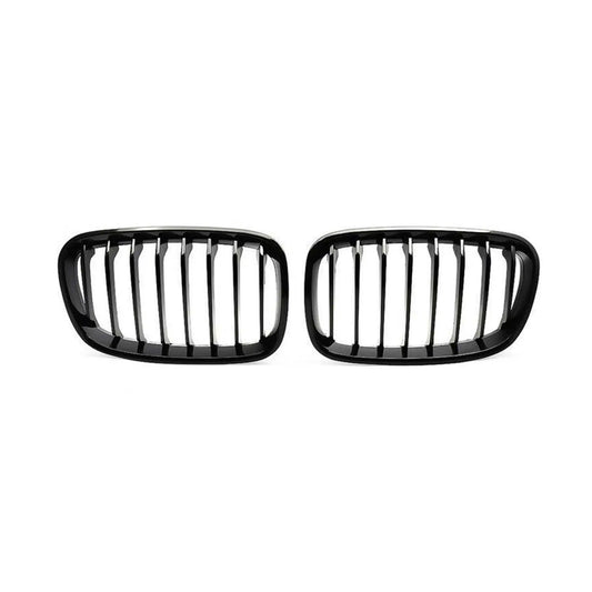 MHC Black BMW 1 Series Pre-LCI Single Slat Front Grilles In Gloss Black (F20/F21) MHC