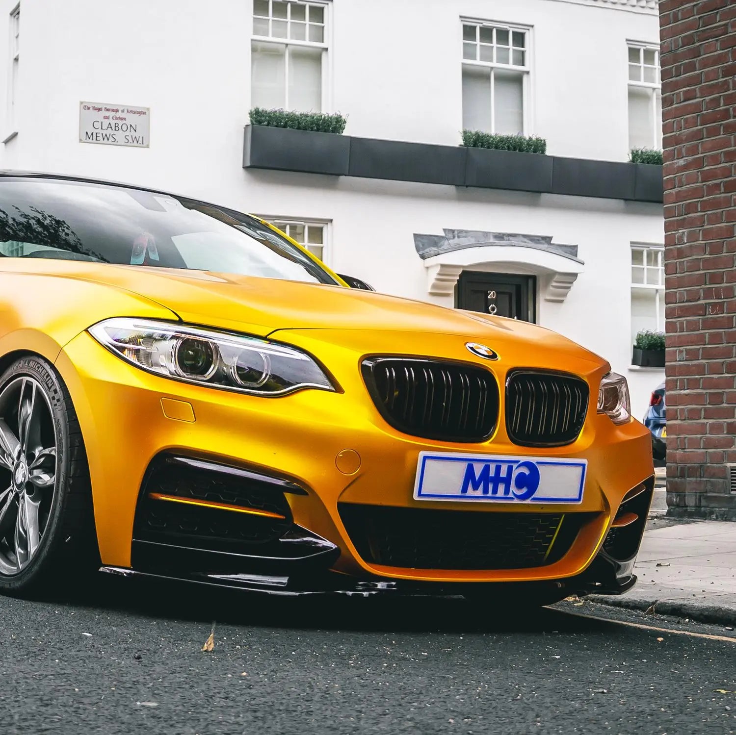 MHC Black BMW M2/2 Series OEM M2 Style Double Slat Front Grille In Gloss Black (F87/F22/F23) MHC