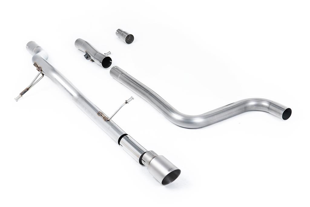 Milltek Sport Particulate Filter-back GPF/OPF Back Non-Resonated (Louder) with Brushed Titanium GT-90 Trim SSXFD393 - FORD