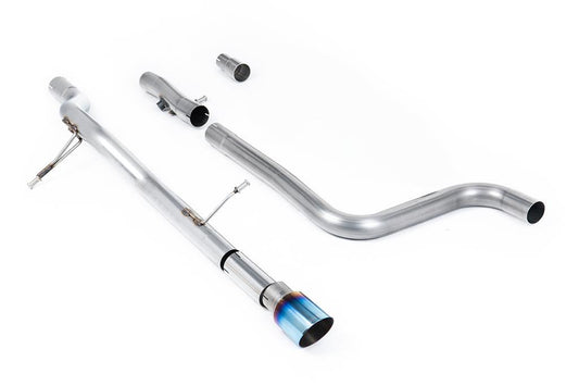 Milltek Sport Particulate Filter-back GPF/OPF Back Non-Resonated (Louder) with Burnt/Blue Titanium GT-90 Trim SSXFD394 - FORD