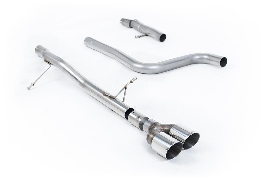 Milltek Sport Particulate Filter-back GPF/OPF Back Non-Resonated (Louder) with ST Style with Twin GT-90 Polished Trims (Required ST Rear Valance) - FORD