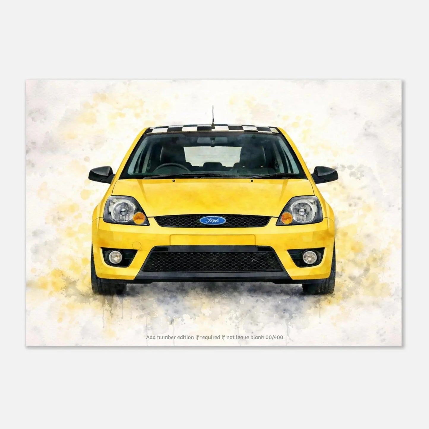 Yellow Anniversary Edition Fine Art Poster A3 (29.7 x 42  cm) Retro Fast Fords
