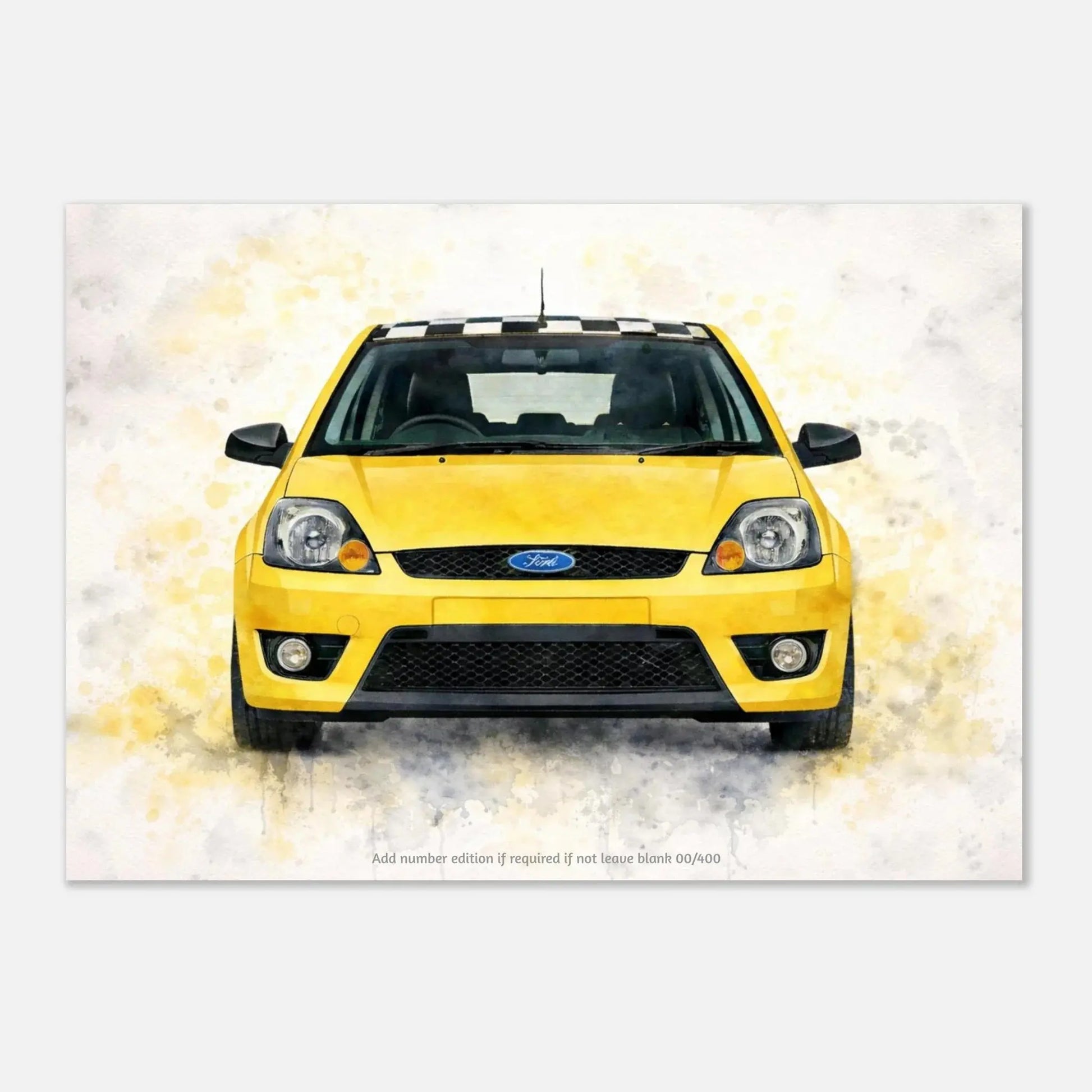 Yellow Anniversary Edition Fine Art Poster A3 (29.7 x 42  cm) Retro Fast Fords