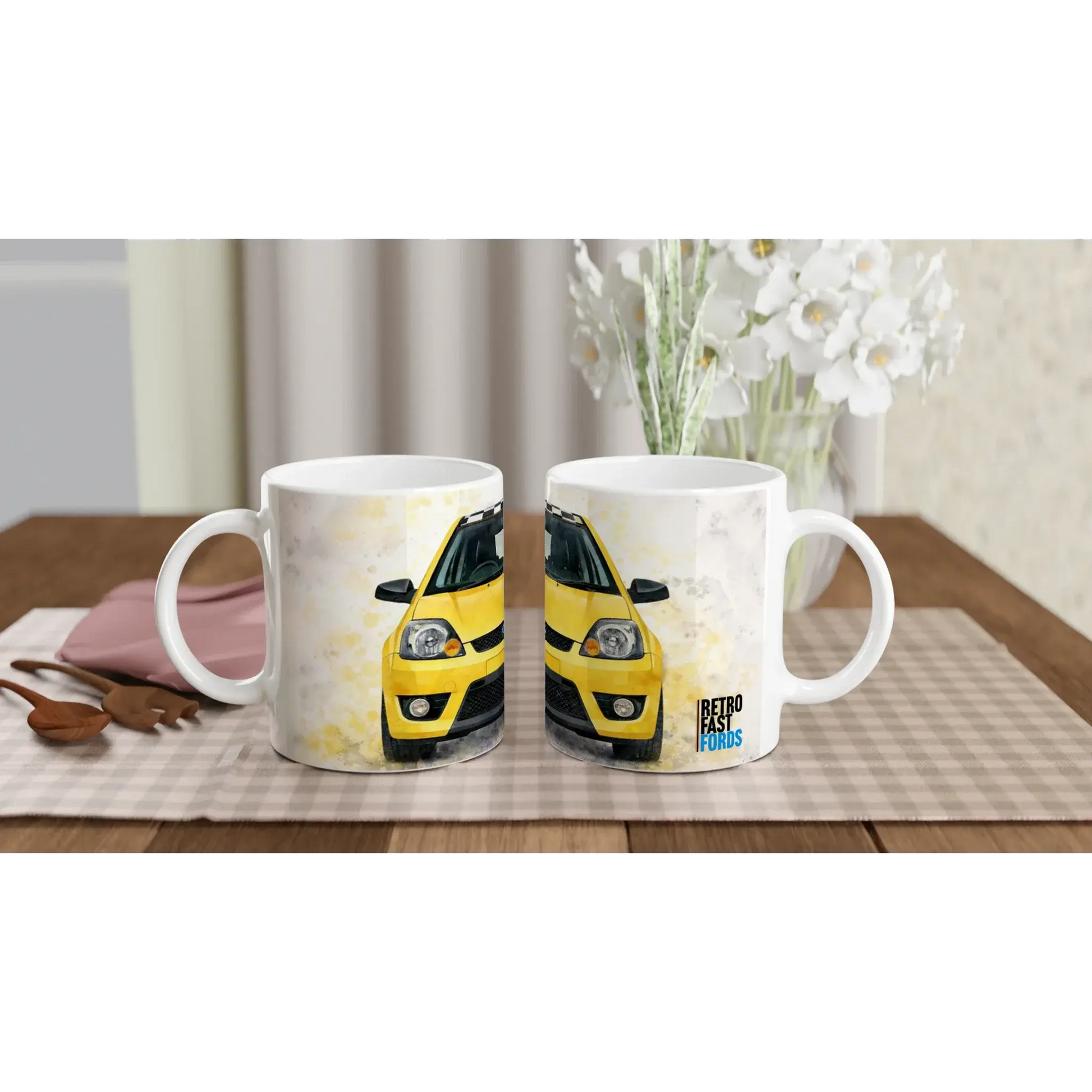 Zetec S Yellow Anniversary Edition White 11oz Ceramic Mug Retro Fast Fords